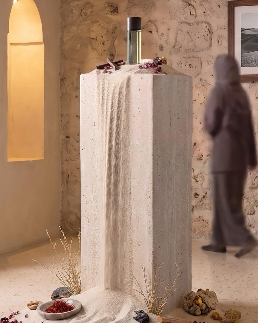 Desert Nights on a travertine podium in the gallery